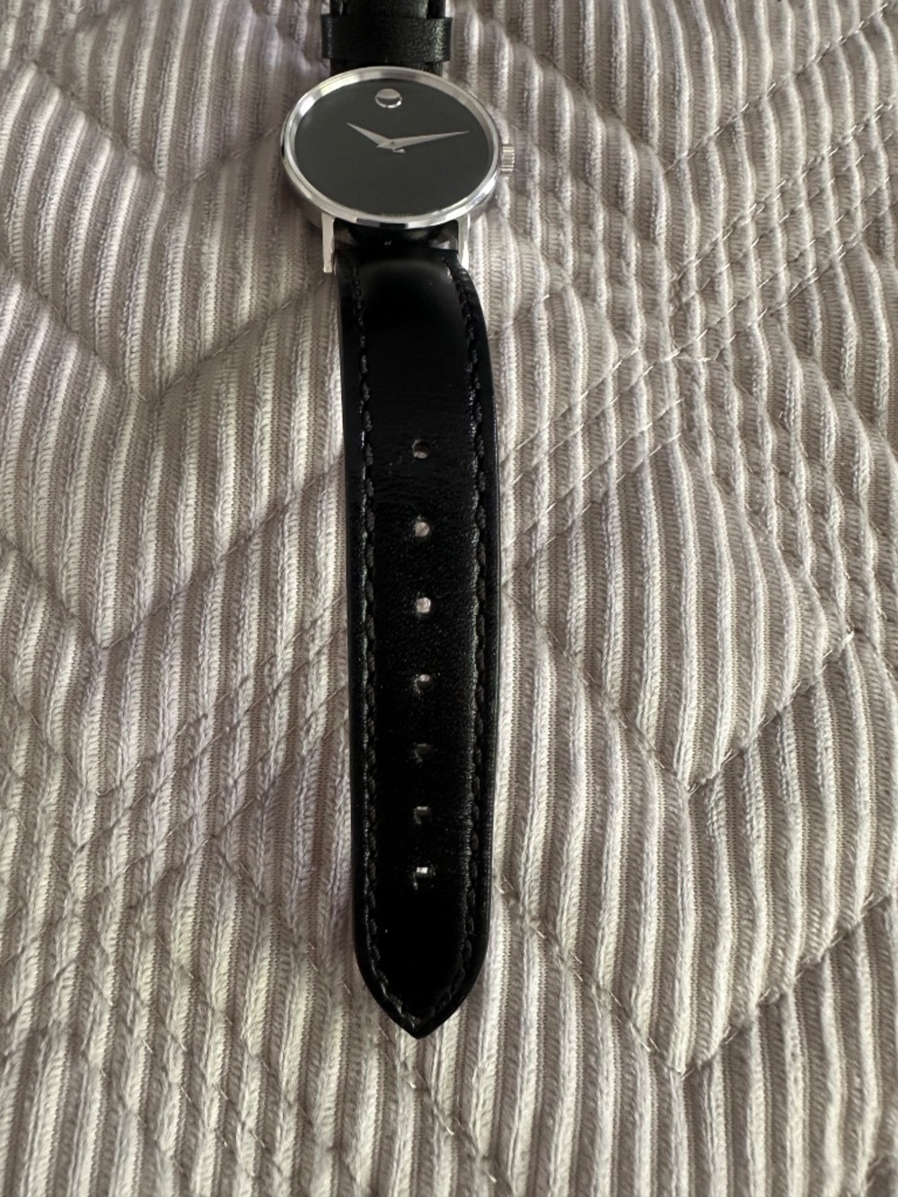 Movado Classic Museum Ladies Watch with black leather strap - Picture 2 of 4